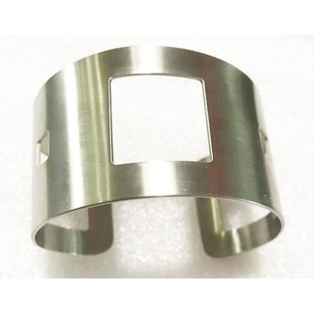 Geometric Stainless Steel Cuff Bracelet Silver-tone Minimalist  Adjustable